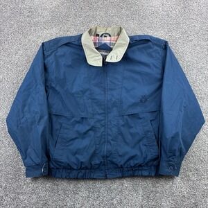 Vintage 80s Members Only Jacket Mens Large Blue Lightweight Bomber Full Zip
